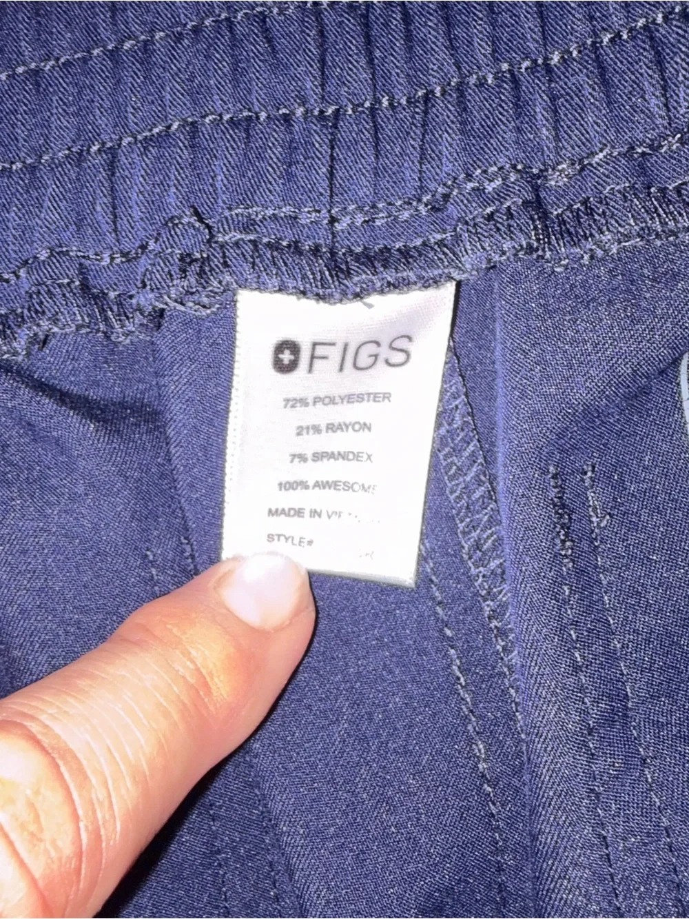 Figs Technical Collection Mens Blue Elastic Waist Cargo Scrub Pants Size M EUC
